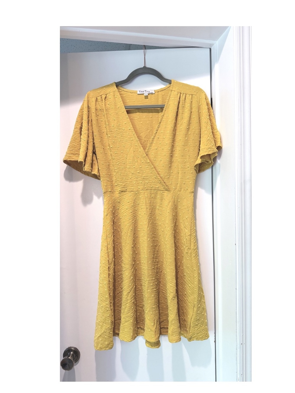 Velvet Torch | Sunshine Yellow Swiss Dot Dress | Cottagecore Cutie | S